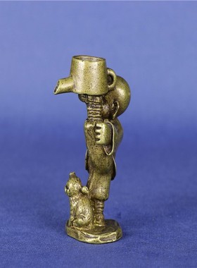 倒流香炉古玩功夫小和尚创意摆件