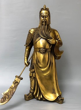 纯铜佛像关羽武财神风水工艺品