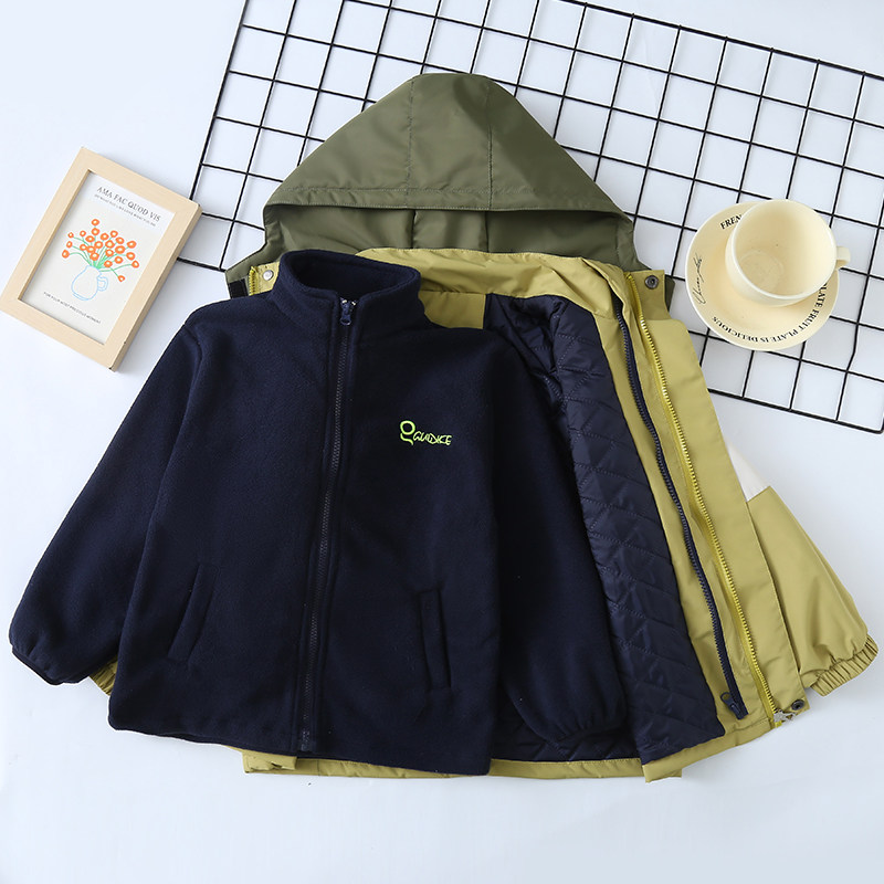 男童外套秋冬2023新款冬装中大童加厚加绒可拆卸三合一儿童冲锋衣,淘宝优惠券,粉丝福利购,淘宝优惠卷