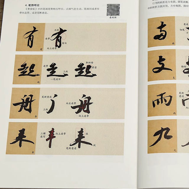 Famous calligraphy works of Su Shi, Chinese stele calligraphy high-definition color printed analysis book, Huangzhou Hanshi calligraphy and other cursive calligraphy video teaching + original stele calligraphy calligraphy copybook with simplified marginalia, adult soft pen copying ancient calligraphy, ink dot calligraphy