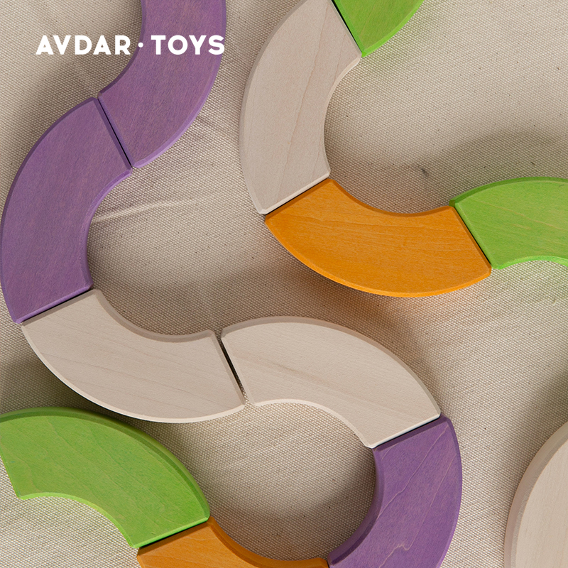 AVDAR 小建筑师系列多块弯块积木 男孩女孩儿童益智玩具早教教具 - 图1
