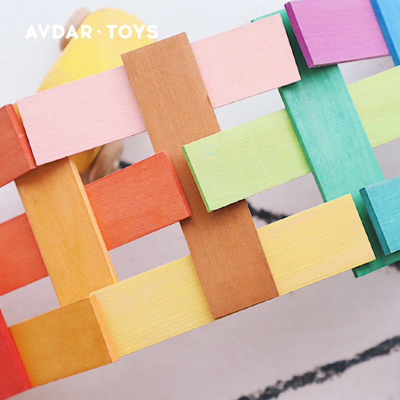 AVDAR进口椴木积木玩具儿童实木质益智12色薄片拼图24片3-6周岁,淘宝优惠券,粉丝福利购,淘宝优惠卷