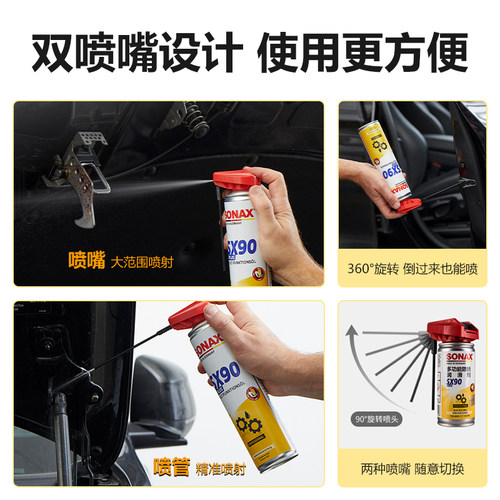sonax德国进口防锈润滑剂车门润滑除异响金属门锁轨道螺丝松锈 - 图2
