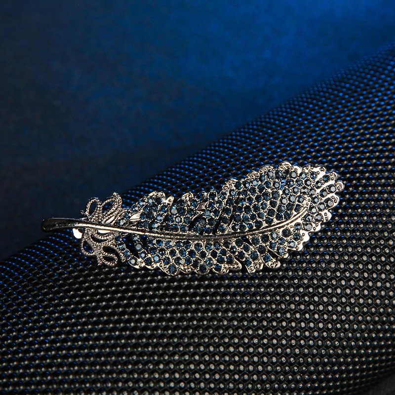 韩式黑钻羽毛发夹后脑勺装饰发钗女式合金弹簧夹盘发刘海横夹批发,淘宝优惠券,粉丝福利购,淘宝优惠卷