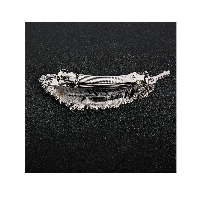 韩式黑钻羽毛发夹后脑勺装饰发钗女式合金弹簧夹盘发刘海横夹批发,淘宝优惠券,粉丝福利购,淘宝优惠卷