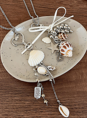 夏日贝壳海螺流苏项链女高级感
