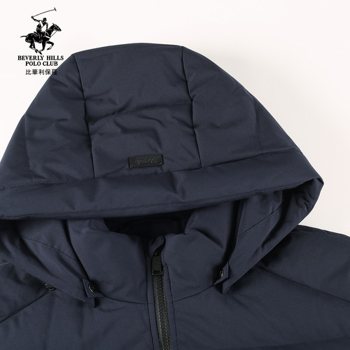 比华利保罗2025秋冬新款连帽中长款羽绒服休闲百搭保暖外套 - 图2