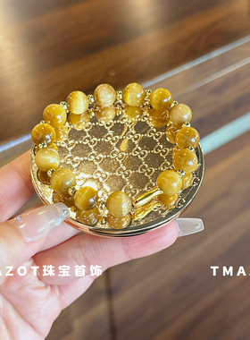 原创设计天然金虎眼石招财手串