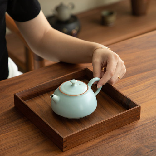 德化陶瓷高端天青汝窑茶壶泡茶家用 单壶 套装泡茶茶具中式大容量 - 图3
