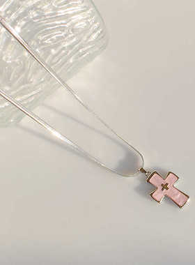 粉色高级感轻奢小众叠戴项链钛钢