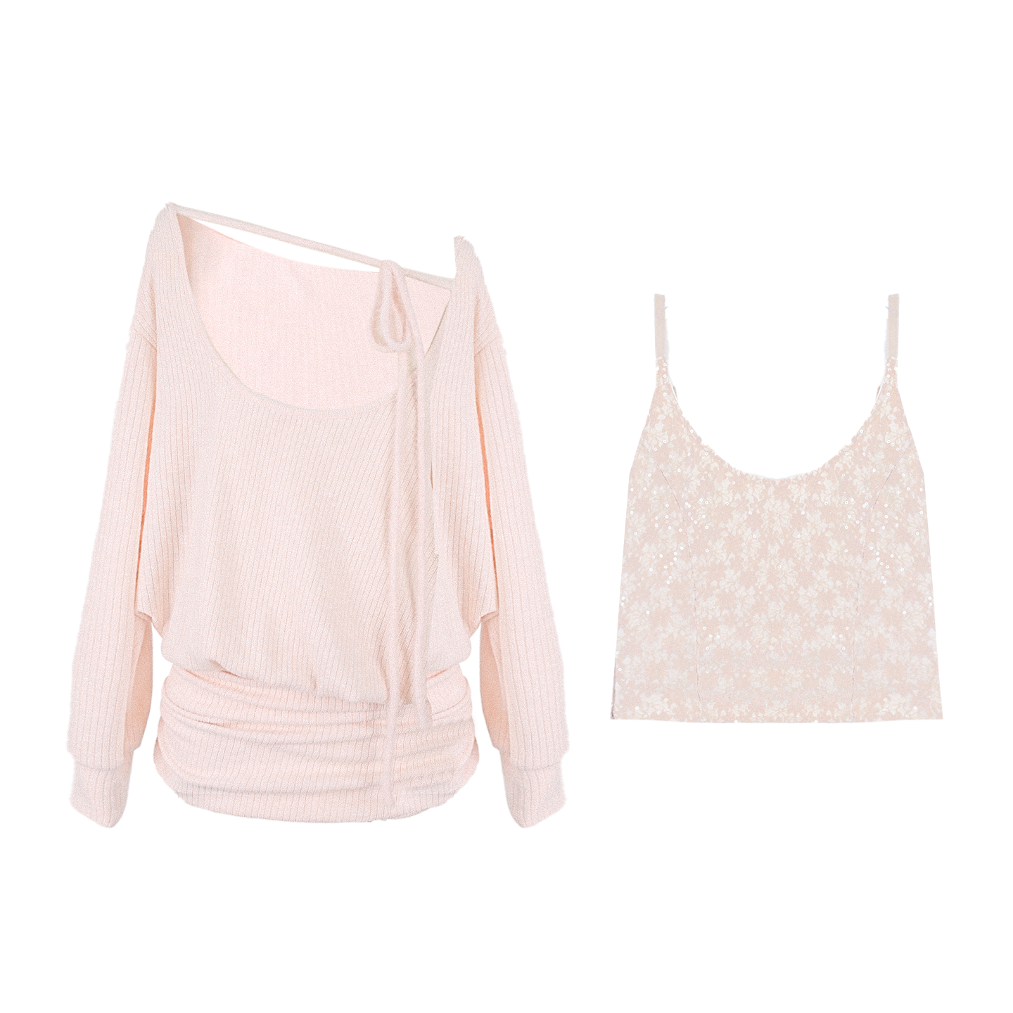 甜梨呆呆山杏甜奈 2025秋冬季新款长袖藕粉色连衣裙+内搭吊带上衣,淘宝优惠券,粉丝福利购,淘宝优惠卷