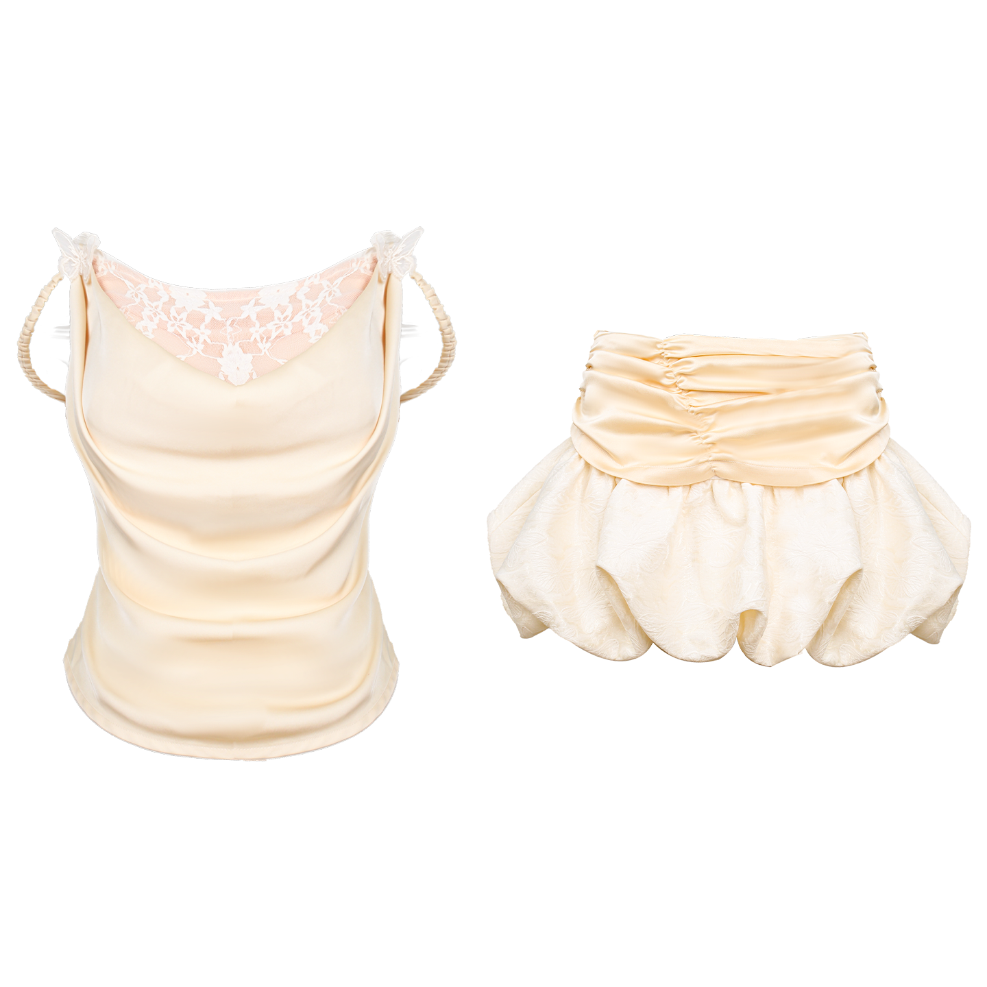 甜梨呆呆  萝铃少女 夏季套装女蕾丝背心吊带+高腰花苞短裙两件套,淘宝优惠券,粉丝福利购,淘宝优惠卷