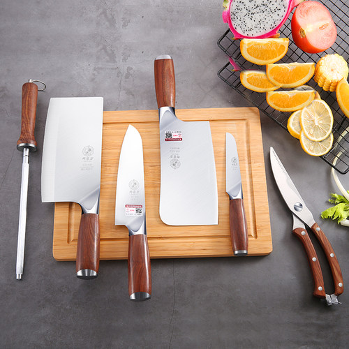 邓家刀套装家用90cr菜刀18mov厨房专用组合刀具切肉切片全套厨刀 - 图0