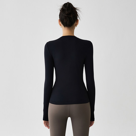 MITAOGIRL 运动上衣女瑜伽服徒步长袖速干衣透气普拉提训练健身服