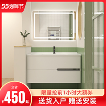 Bath cabinet Ceramic Integrated Basin Combined Washbasin Washbasin Cabinet Makeup room Wash Table Wash Table Modern Brief