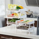 Multi-layer kitchen storage rack with multi-layer stackable side dishes