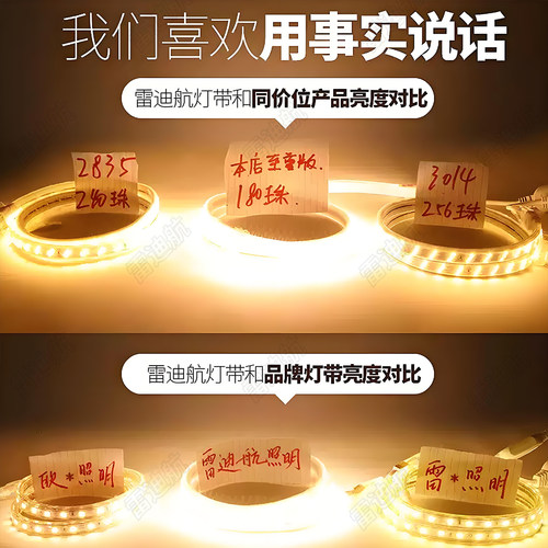 超亮灯带led灯条客厅吊顶三色变光软灯条超亮户外防水线形灯220v - 图0