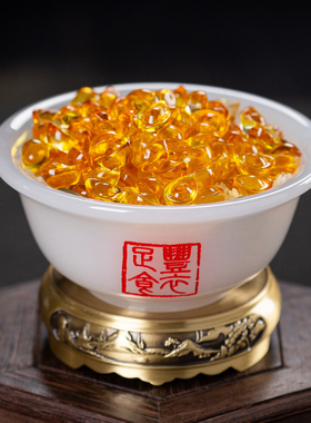 藏钰福天然玉石丰衣足食饭碗摆件