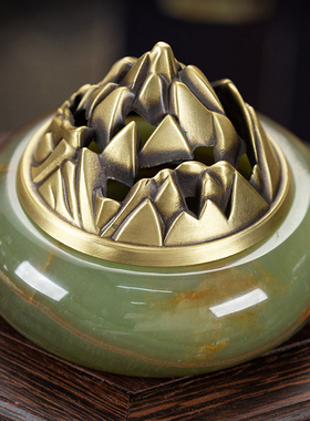 天然玉石檀香香炉供佛香插香托