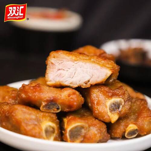 双汇蒜香排骨300g/袋精选猪肋排特色菜油炸烧烤香酥半成品预制菜 - 图1