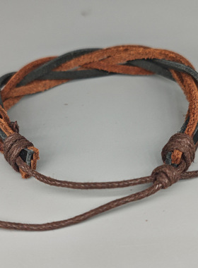 厂家日韩版网红手链可调复古编织PU手环绳跨境货源小众文艺简约女