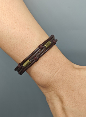 一件细窄百搭男士编织手环搭扣做旧设计感学生手链民族风百搭