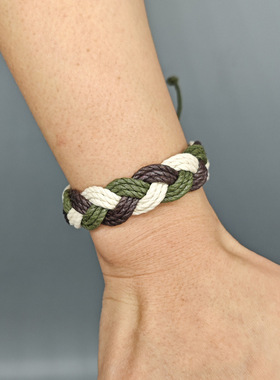 韩版编织麻绳手链简约百搭学生复古情侣手绳跨境可调节花百饰