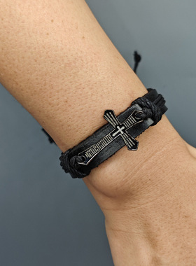 欧美流行时尚饰品个性手工编织手链简约做旧调节复古皮革手环