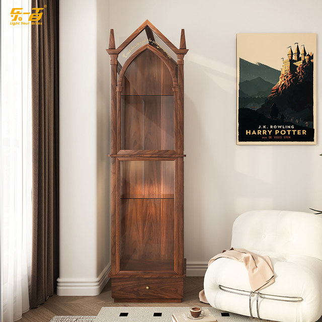 LYB Le Hundred suitable for Lego Harry Potter series Eris Magic Mirror Storage Solid Wood Display Cabinet