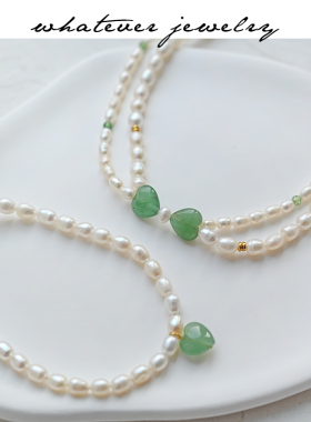 whatever蝴蝶结珍珠小众叠带项链