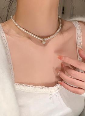 韩系双面闪锆项链女配饰高级感轻奢小众气质颈链choker锁骨链百搭