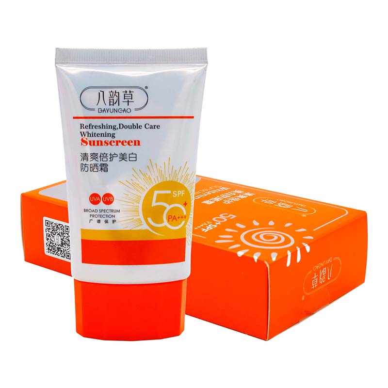 八韵草清爽倍护美白防晒霜50g植物草本精华成人外用美白防晒霜