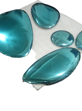 不锈钢石头雕塑镜面金属艺术品几何创意镜面电镀单面定制