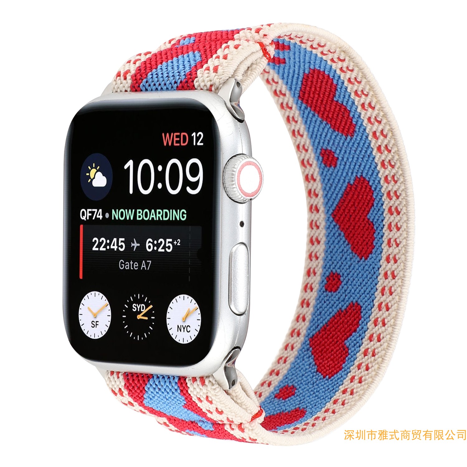 适用苹果手表6SE弹力表带iWatch7单圈透气腕带AppleWatch8尼龙345 - 图0