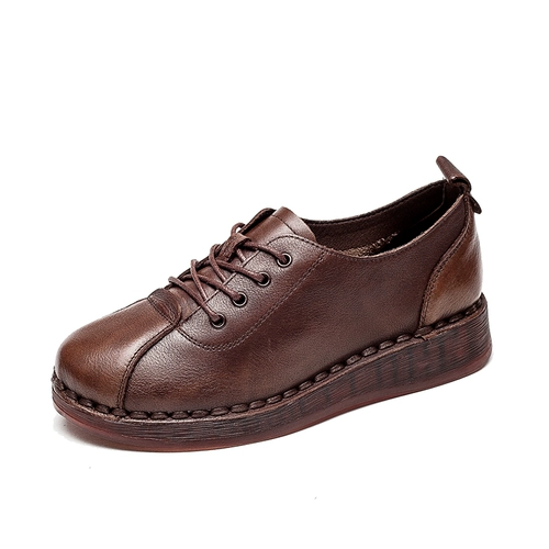 Обувь на платформе, туфли для матери в английском стиле для кожаной обуви, из натуральной кожи, мягкая подошва, в британском стиле