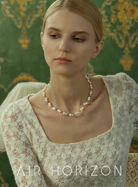 不规则淡水珍珠编织锁骨链新款