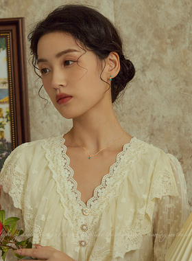 AIR-HORIZON10K金女绿松石耳钉