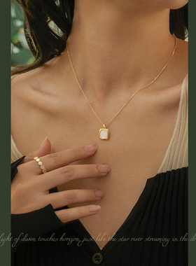 AIR-HORIZON白贝母925纯银项链女