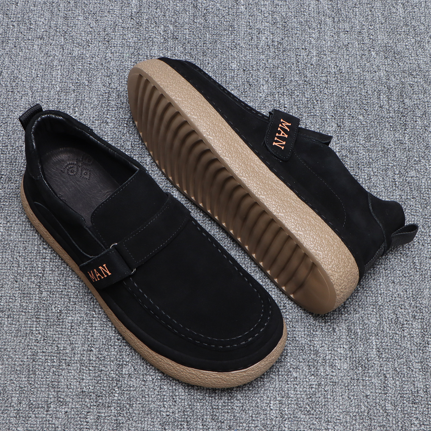 男士一脚蹬勃肯鞋2025冬季厚底英伦风复古乐福鞋时尚百搭休闲皮鞋 - 图0