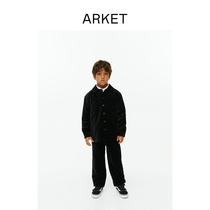 ARKET boy pure cotton suede long sleeve shirt style jacket black 2023 Winter new 1197073001