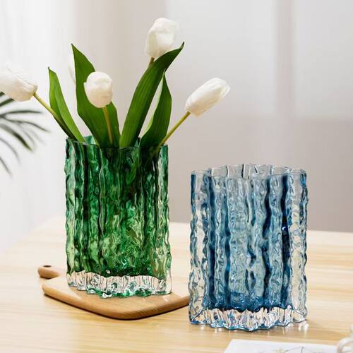 ins风高级感家用轻奢水培花瓶玻璃透明插花玫瑰鲜花客厅餐桌摆件 - 图1