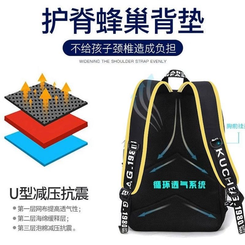 卡通动漫初中生书包男生小学生三到六年级时尚潮牌大容量双肩背包,淘宝优惠券,粉丝福利购,淘宝优惠卷