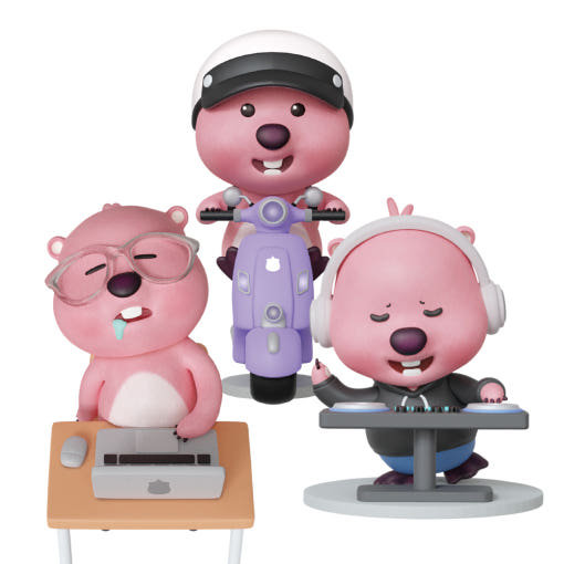 【白兔家】韩国正品代购loopy摆件可爱粉色海狸女生手办礼物,淘宝优惠券,粉丝福利购,淘宝优惠卷