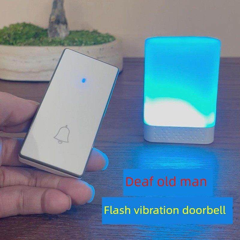 聋哑老人闪光门铃家用无线免插电床头病人呼叫器一键呼救震动玲,淘宝优惠券,粉丝福利购,淘宝优惠卷