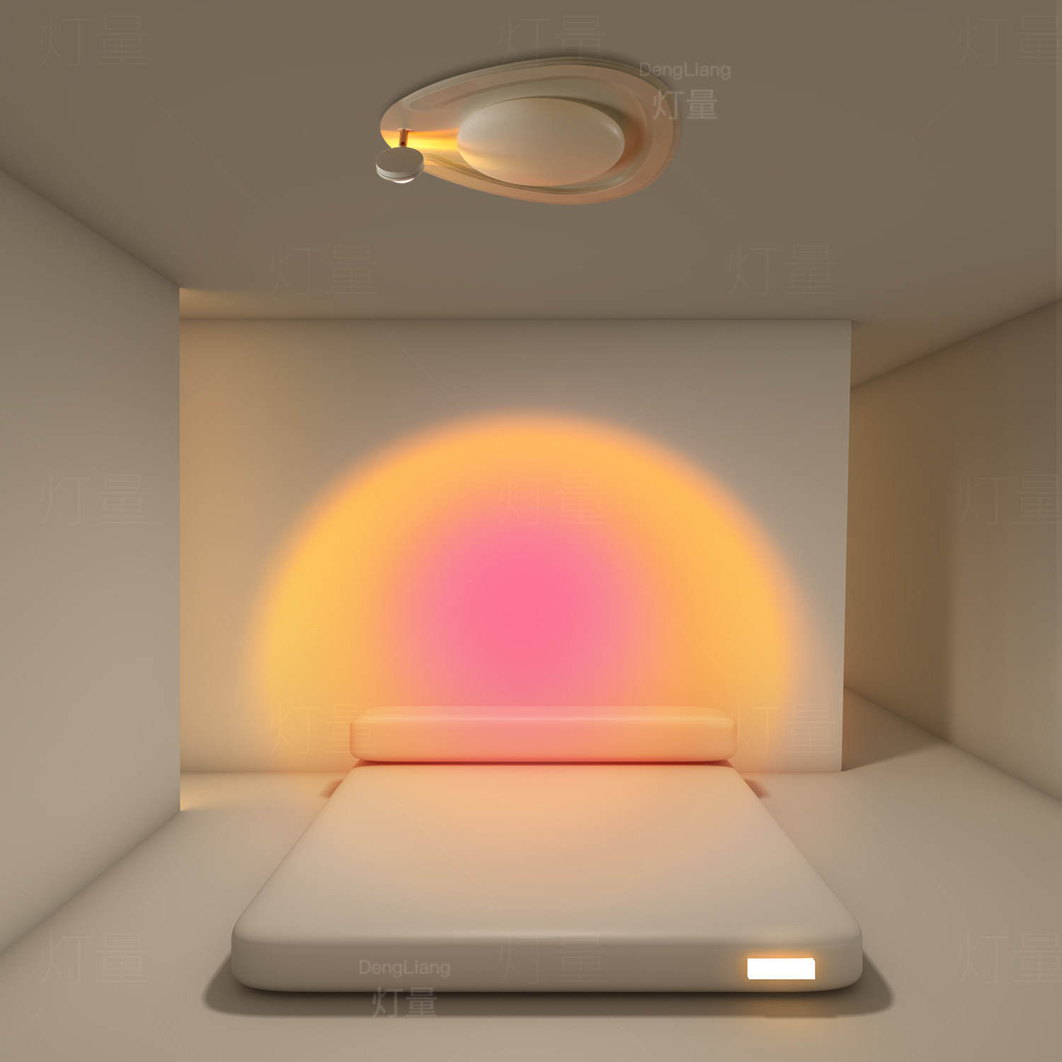 创意日落灯led卧室灯简约现代吸顶灯网红夕阳灯氛围客厅餐厅灯具,淘宝优惠券,粉丝福利购,淘宝优惠卷