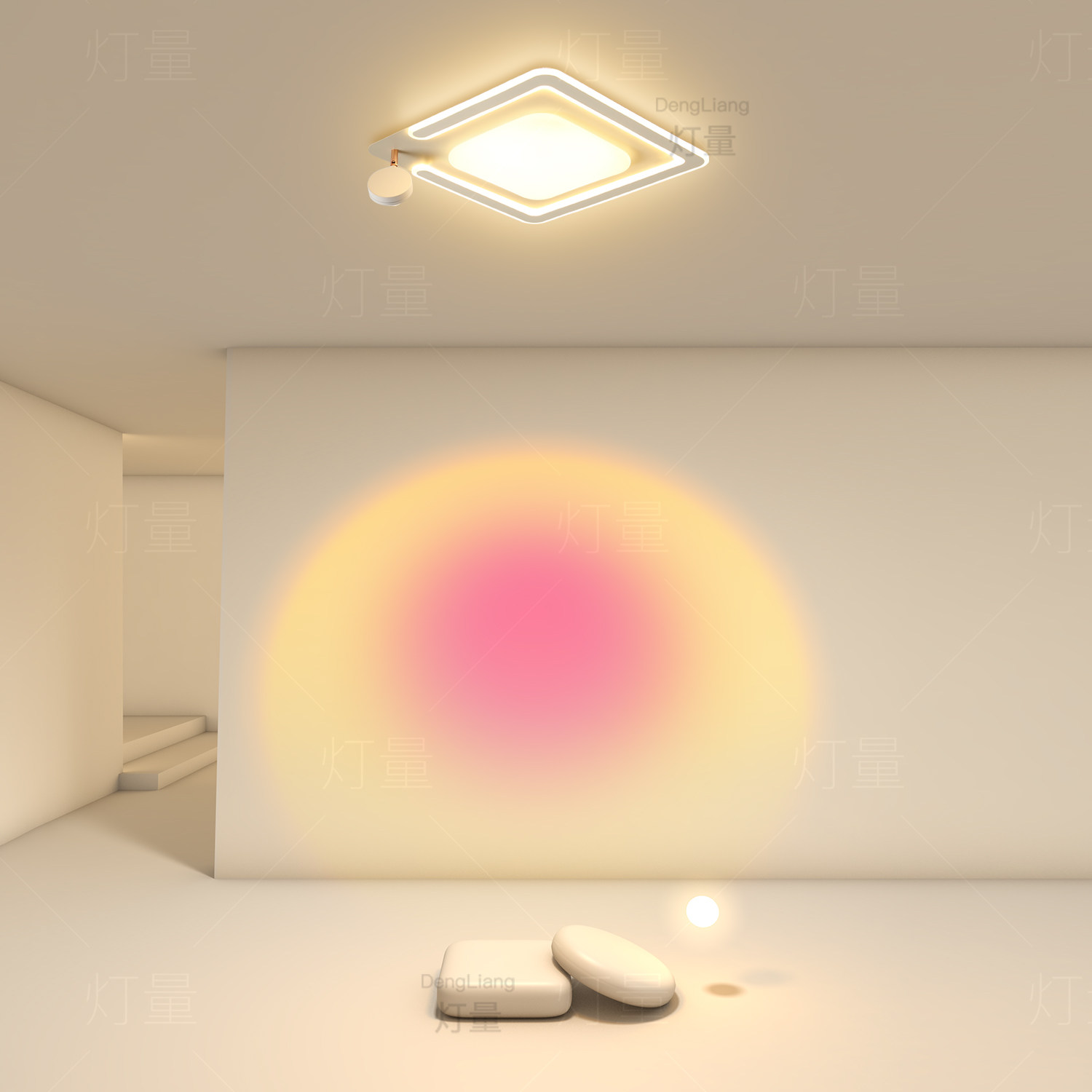 创意日落灯led卧室灯简约现代吸顶灯网红夕阳灯氛围客厅餐厅灯具,淘宝优惠券,粉丝福利购,淘宝优惠卷