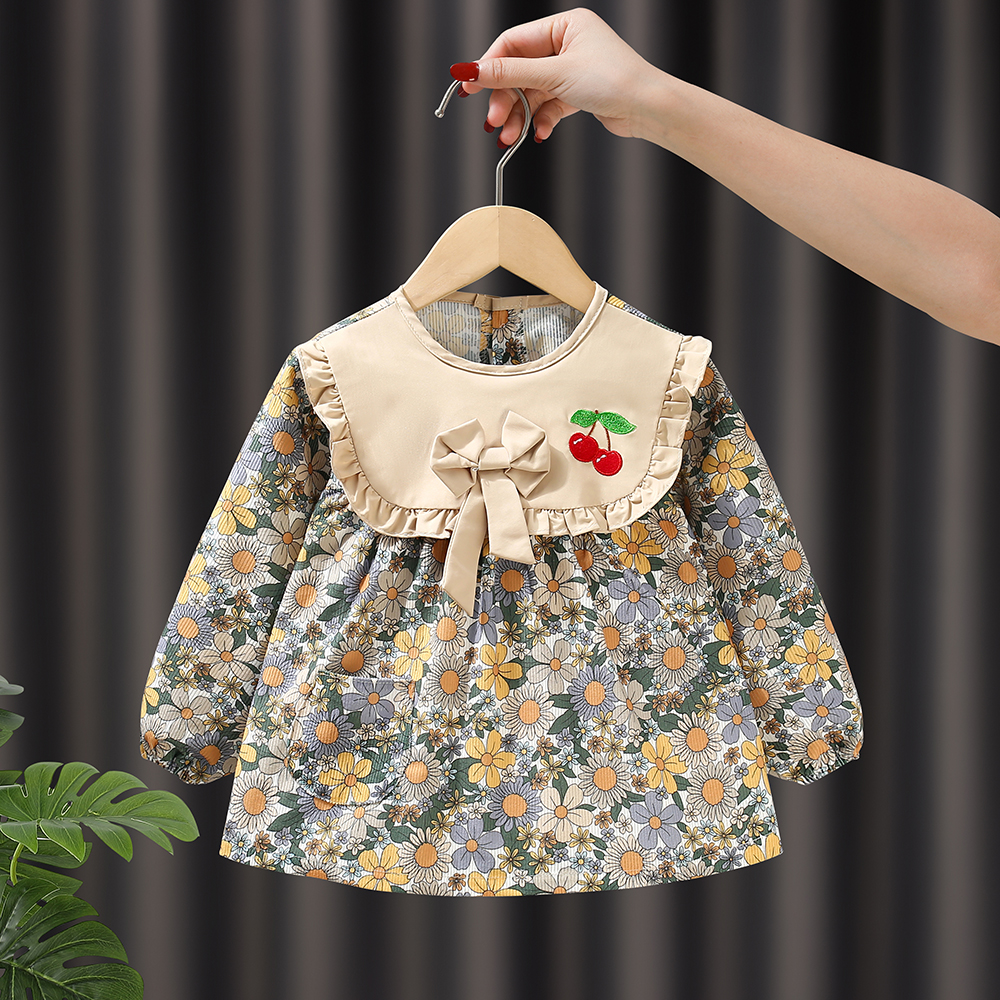 Children's smock, baby eating bib, waterproof corduroy