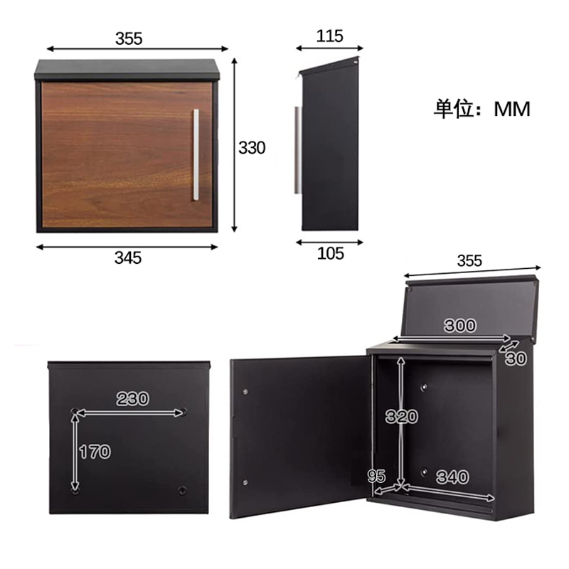 信报箱现代别墅室外杂志牛奶大号意见箱户外信件箱uv打印创意邮箱 - 图2