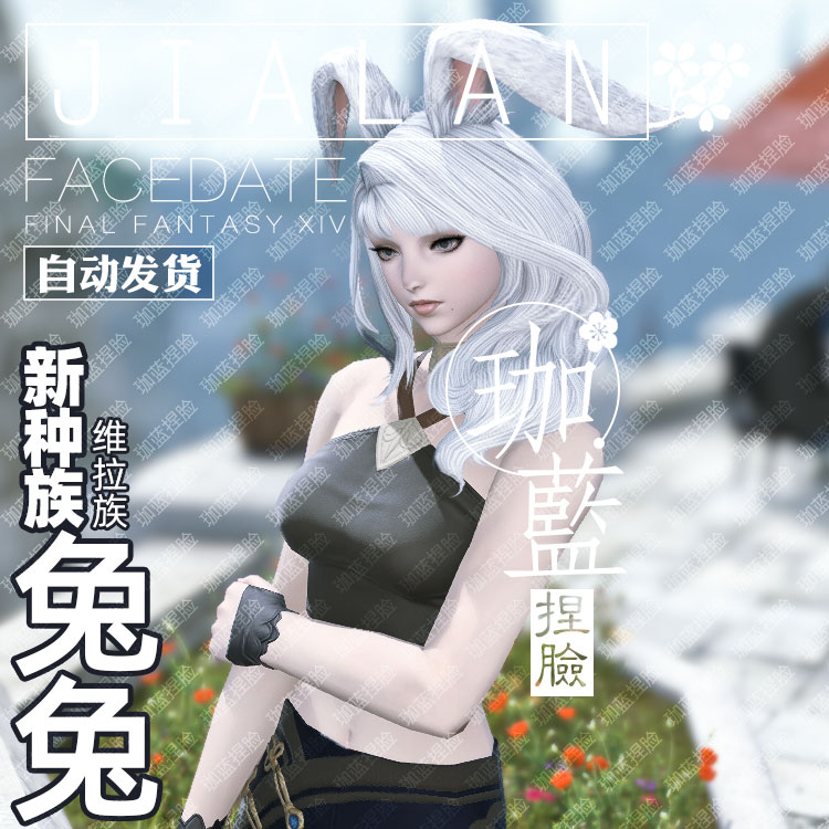 【珈蓝】最终幻想14 ff14捏脸数据 维拉族兔女兔娘白兔若霜垂耳兔 - 图3