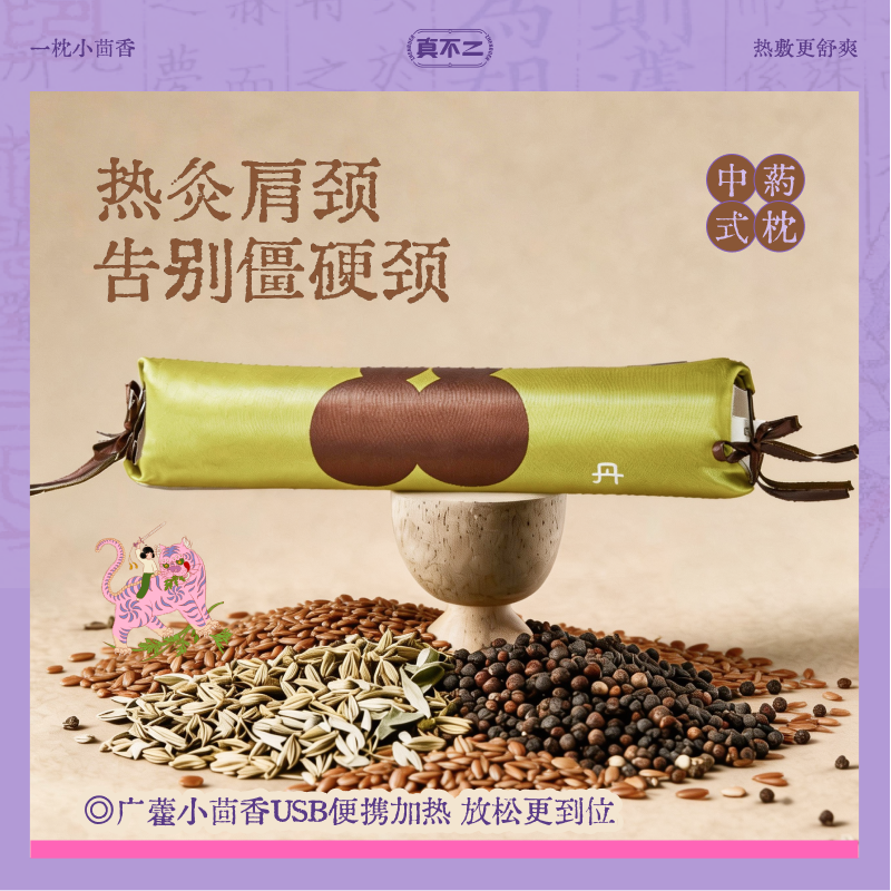 【母亲节礼物】真不二小茴香颈椎枕加热热敷艾灸枕头护颈枕养生